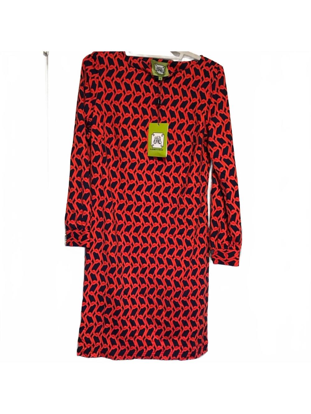 Elizabeth McKay Long Sleeve Red & Navy Edie Dress | Size Small New with Tags